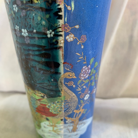 Heeseung Lee Terracotta Vessel Peacock Flowers Art Pottery Rare HTF - Picture 9 of 11